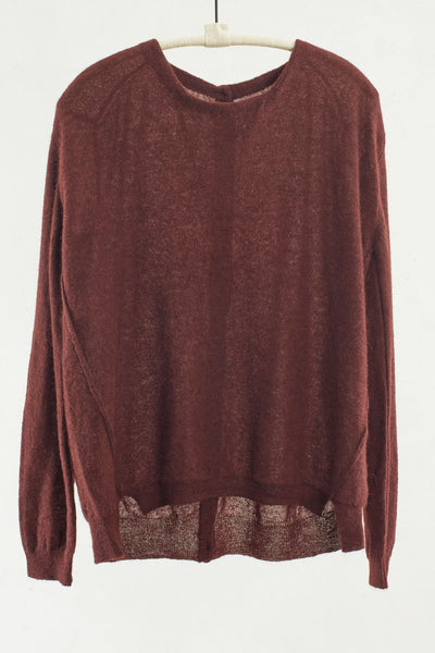 Wine Button Back Pullover