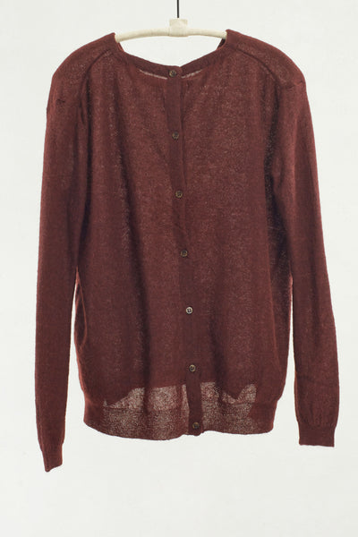 Wine Button Back Pullover