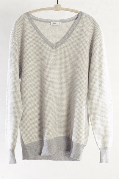 Light Grey V Neck Pullover