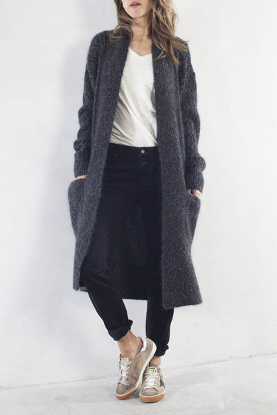 Dark Grey Long Cardigan