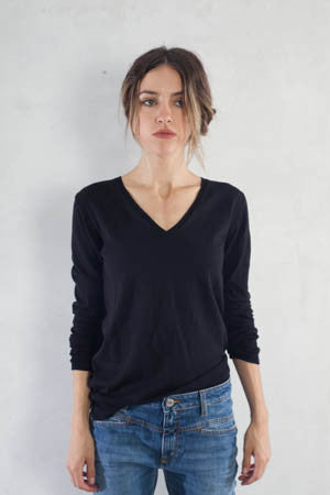 Black V Neck Pullover