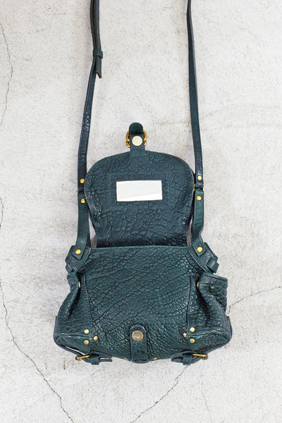 Green Lambskin Twee Mini Bubble Bag