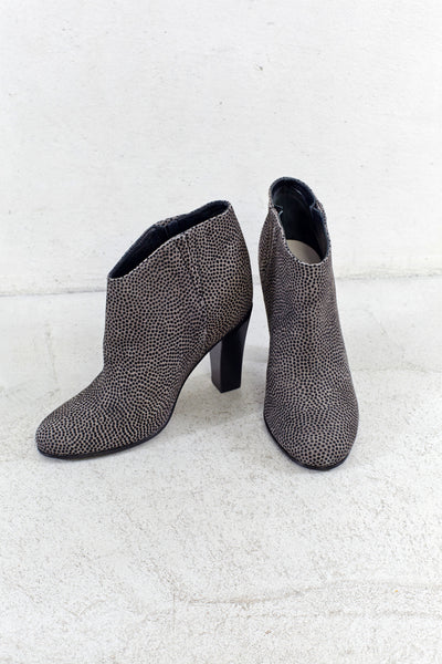 Black Spotted Grey Jen Bootie