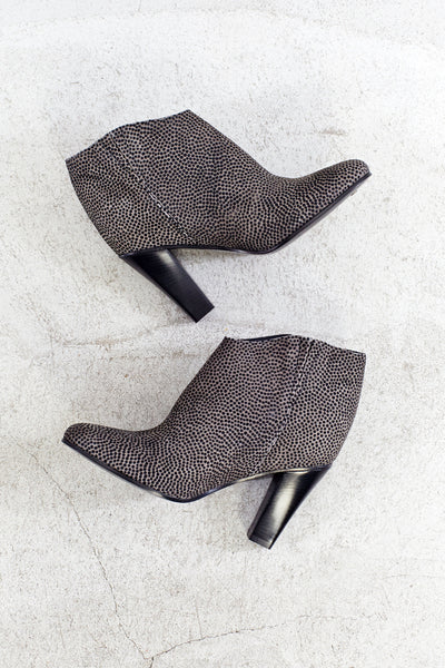 Black Spotted Grey Jen Bootie