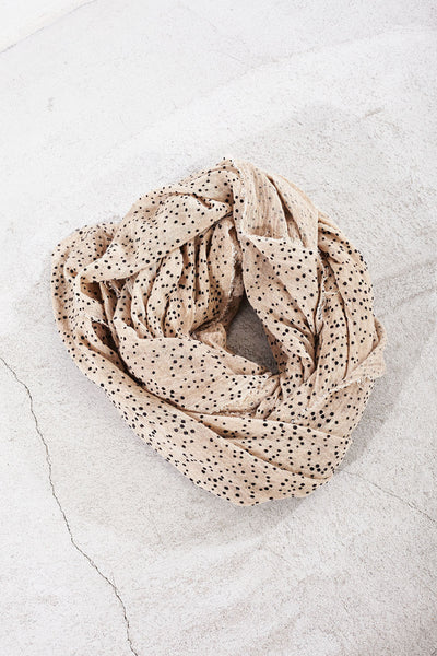 Black Dotted Tan Scarf