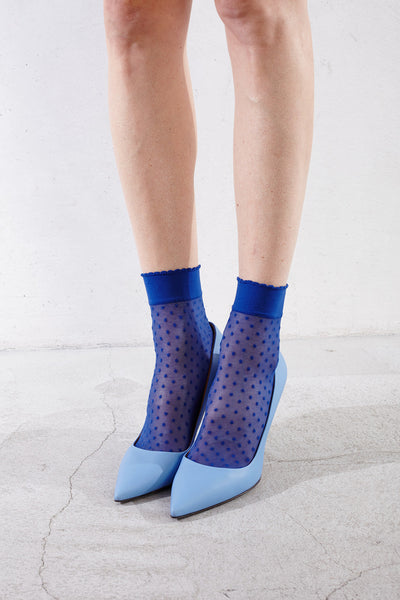 Blue Dot Lace Sock