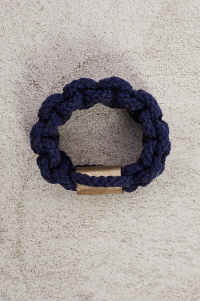 Navy Macrame Bangle