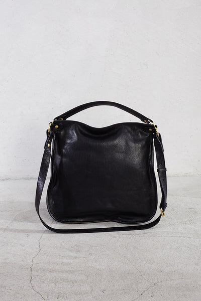 Black Double Zip Shoulder Bag