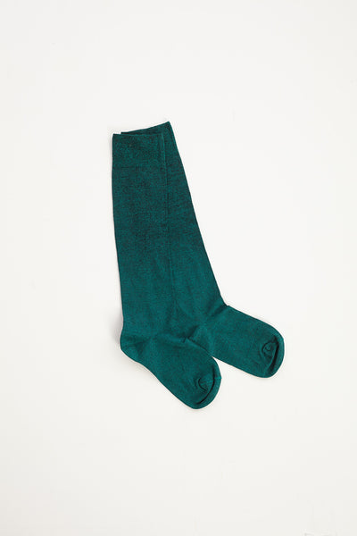 Green Velveteen Knee High Socks