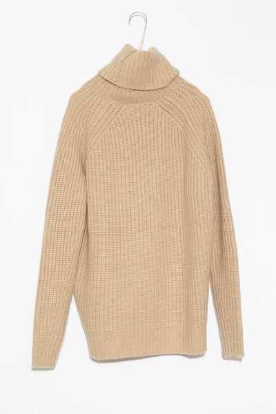 Camel Raglan Turtleneck