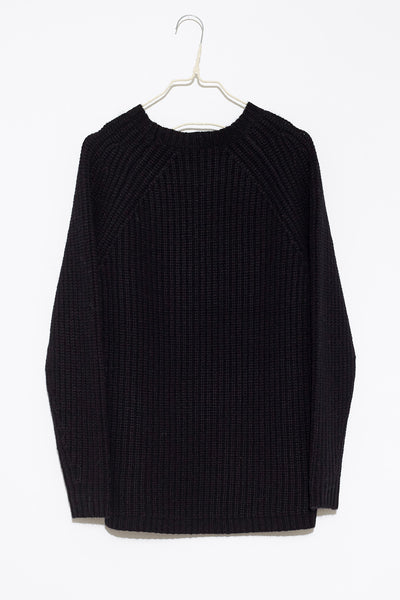 Black Raglan Ballet Neck Sweater