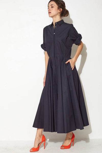 Navy Maxi Shirtdress