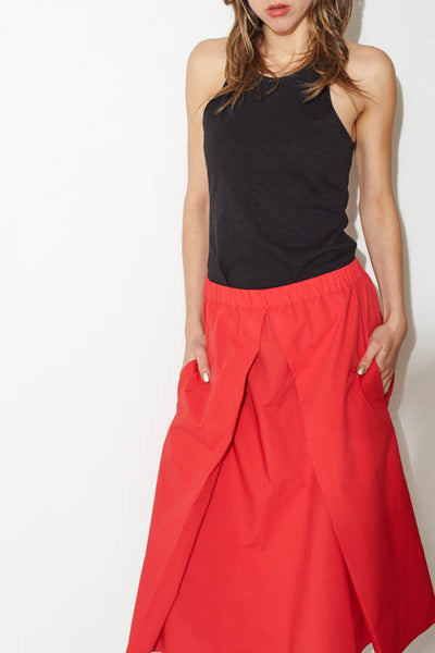 Red Pleated Skirt