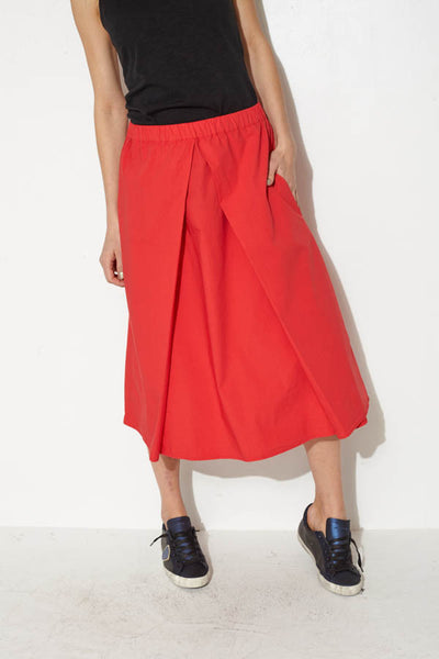 Red Pleated Skirt