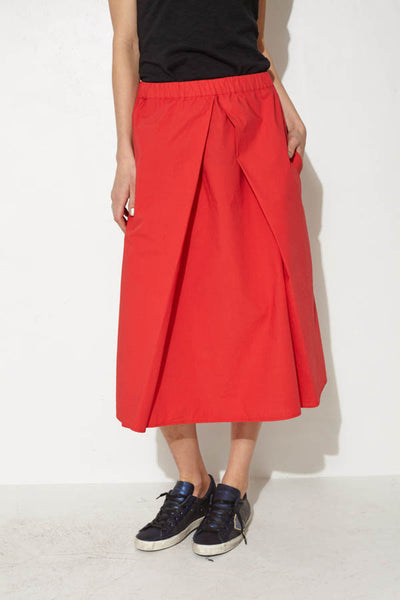 Red Pleated Skirt