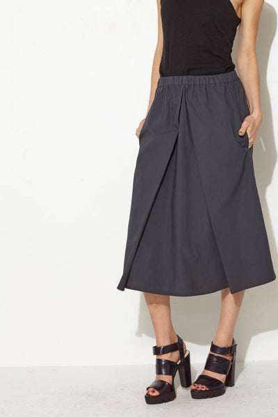 Navy Pleated Skirt