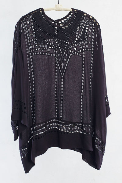 Black Embroidered Eli Top