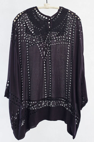 Black Embroidered Eli Top