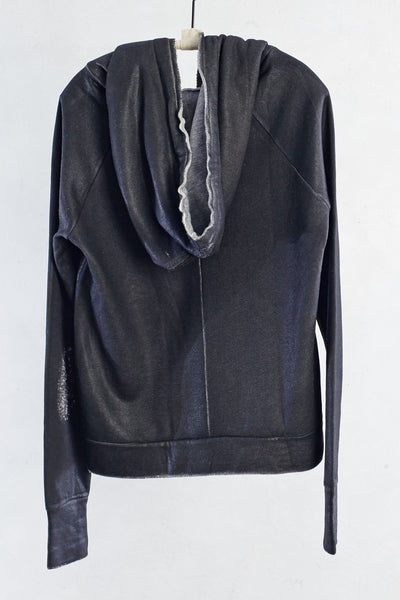 Black Leather Wash Roxie Hoodie