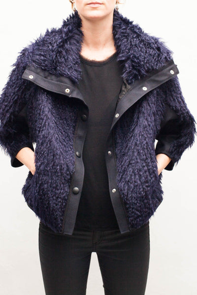 Navy Furry Jacket