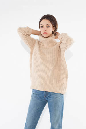 Camel Raglan Turtleneck