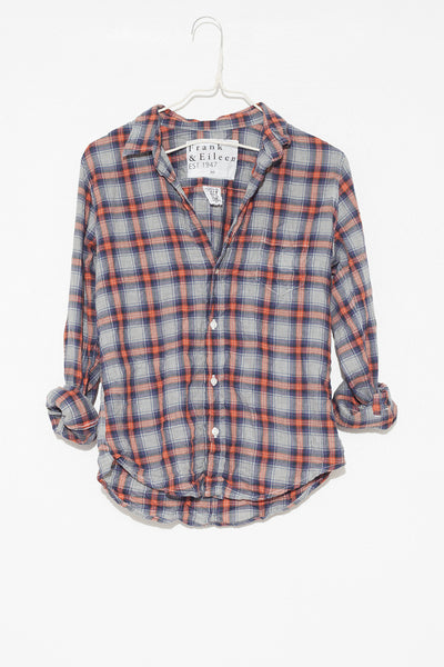 Orange and Navy Plaid Barry Shirt