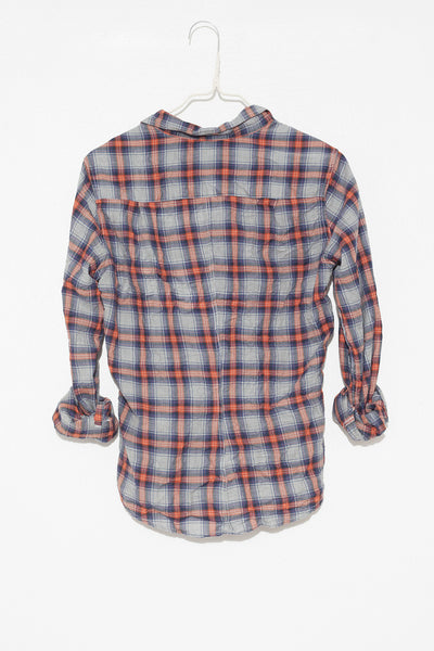 Orange and Navy Plaid Barry Shirt