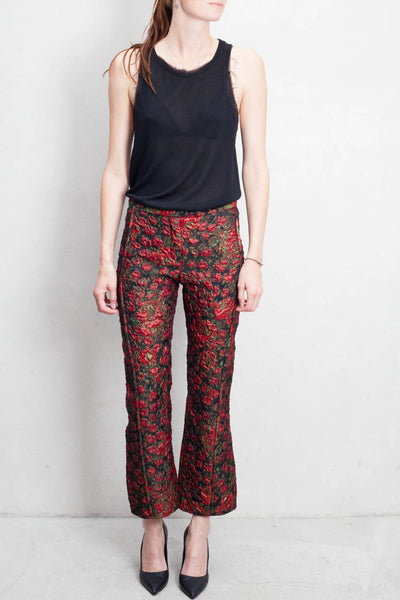 Red and Black Rose Brocade Pant