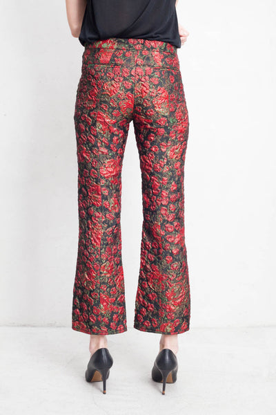 Red and Black Rose Brocade Pant