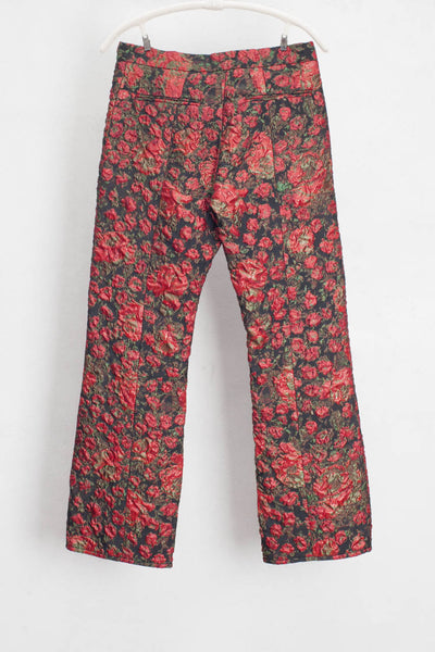 Red and Black Rose Brocade Pant