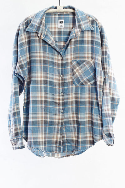 Blue and Brown Rhodes Plaid Top