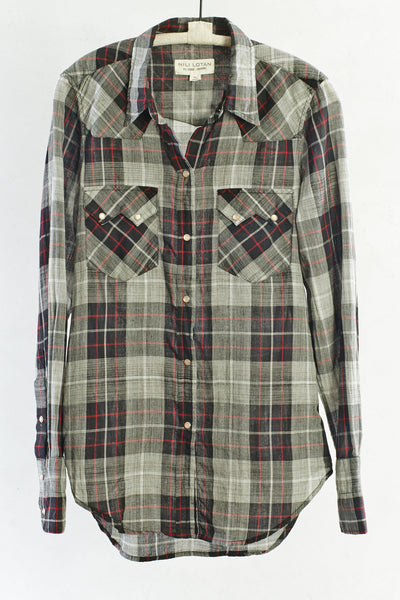 Black and Red Plaid Western Shirt