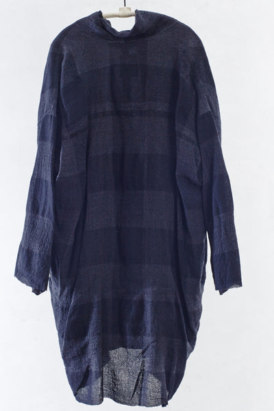 Charcoal Plaid Wool Coat