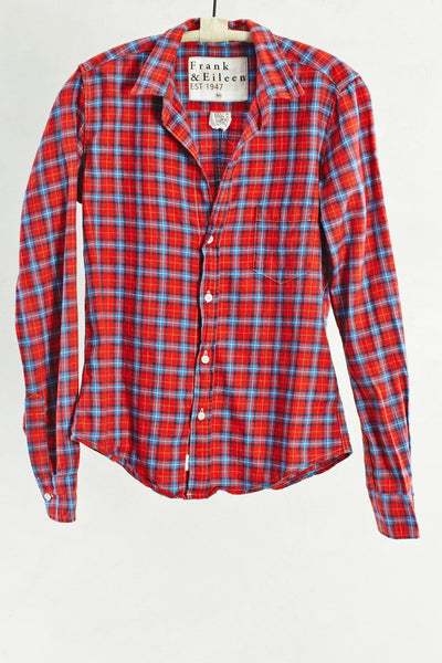 Red and Sky Blue Plaid Barry Shirt