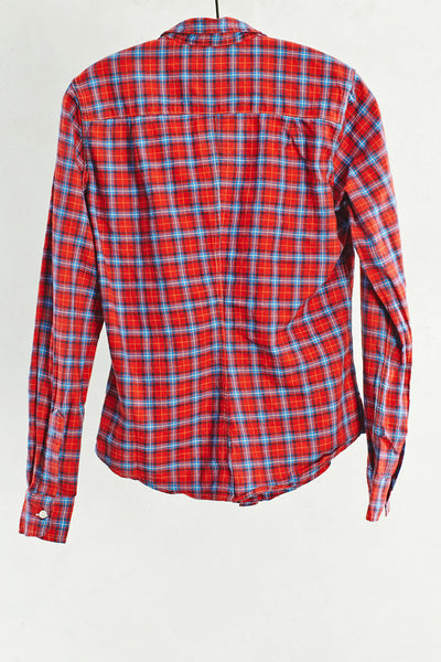 Red and Sky Blue Plaid Barry Shirt