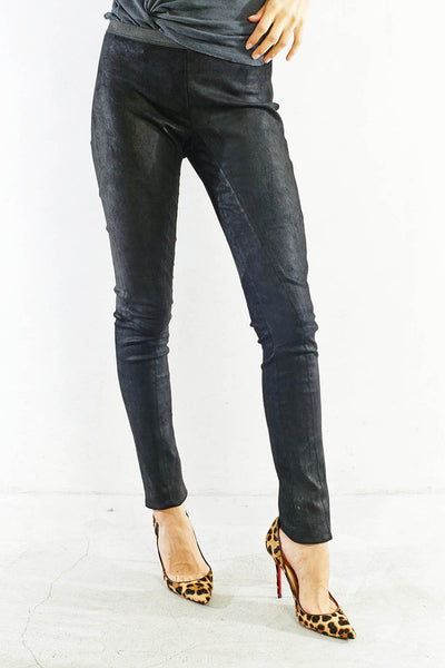 Black Stretch Leather Legging