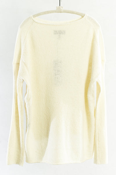 Ivory Scoop Neck Boyfriend Sweater