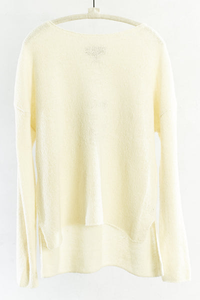 Ivory Scoop Neck Boyfriend Sweater