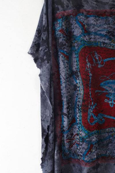 Grey and Red Vintage Scarf