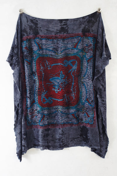 Grey and Red Vintage Scarf
