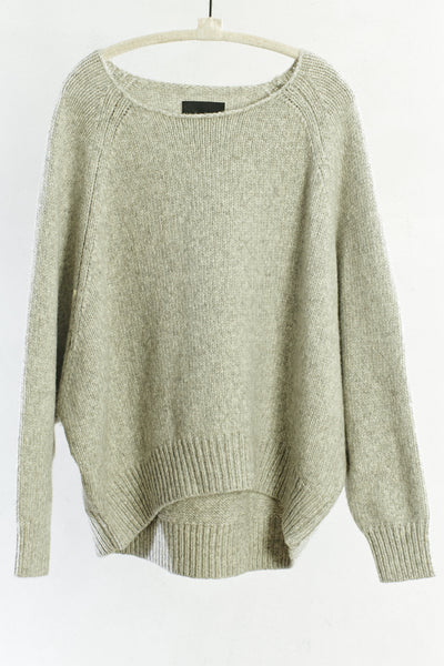 Light Grey Raglan Oversized Sweater
