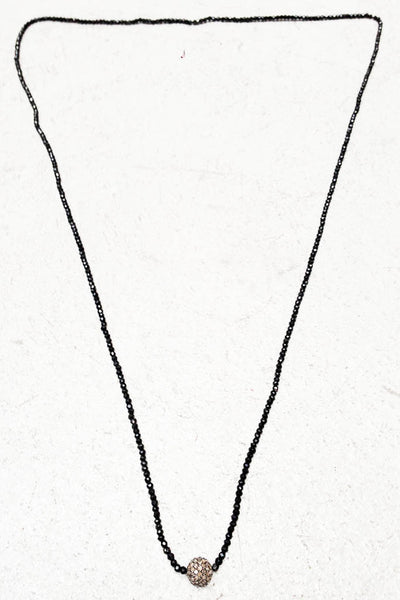 Black Spinel Gemstone Bead Necklace