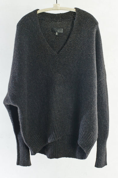 Charcoal U-Neck Pullover